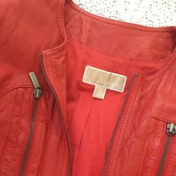 MICHAEL KORS red Leather jacket