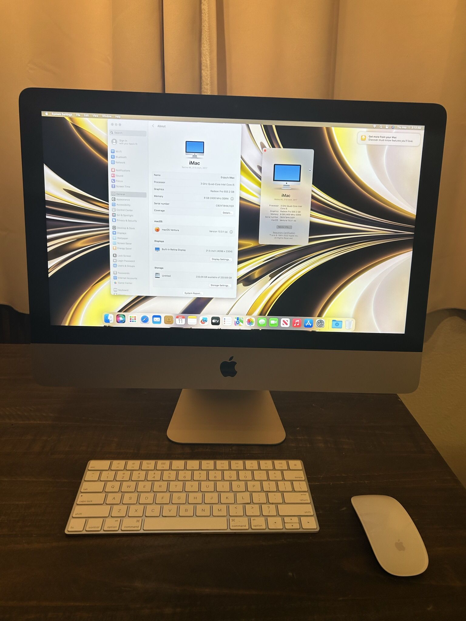 2017 Apple iMac 4K All In one Slim 21.5-inch 8gb Ram 256 Gb Ssd
