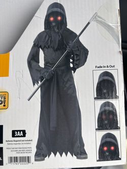 Kids Grim Reaper Halloween Costume with Light-Up Eyes