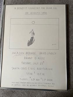 Signed Jackson Browne concert poster