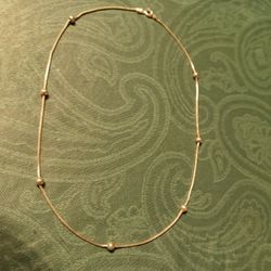 Italian Sterling Silver Beaded Choker Necklace -