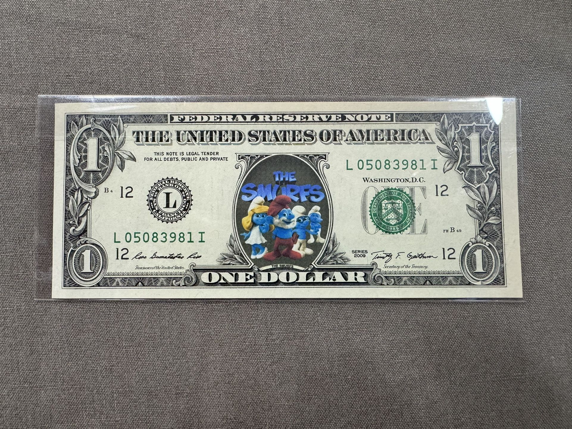 Collectible novelty the surfs 1 dollar US bill