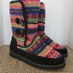Cuddl Duds Plush Slipper Boots Size 8.5
