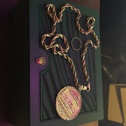 14k 24mm 6mm chain 2inch pendant 14k