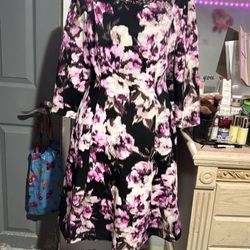 NWOT Fit, And Flair, Embellished Neck, Midi Dress
