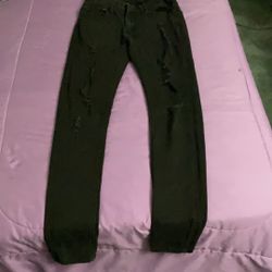Black stitched jeans