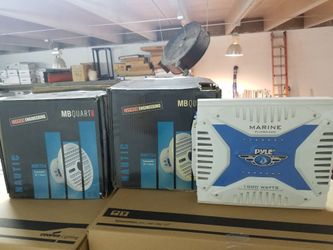 Marine Amp, Subs, and Speaker Kit