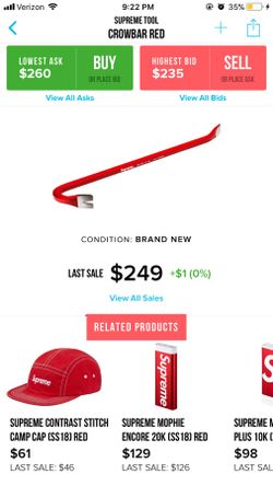 Supreme sales tool crowbar