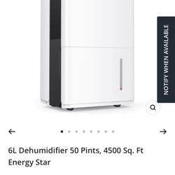 6L Dehumidifier 50 Pints 