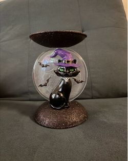 Halloween Black Cat Candle Holder BBW
