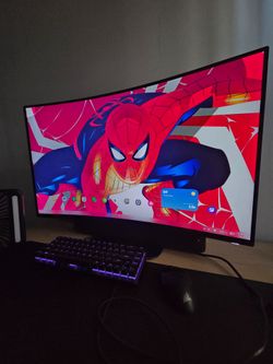 Alienware 32inch curved monitor mouse and keyboard