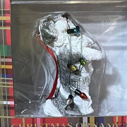 Shih Tzu Grey white w/lights  Christmas Ornament  Sandicast New