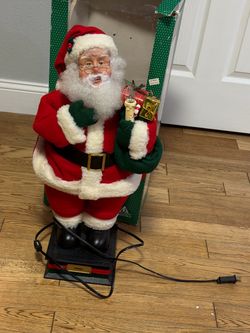 Holiday Creations Noel Santa Claus Animated Figure Lighted Motion w/Candle 24”