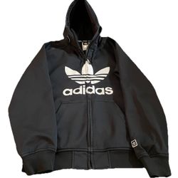 adidas Originals Greeley Soft Shell Jacket Men Black Zip Up Logo Size S