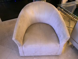 Chair pair Beige Suede Barrel  swivel  Chair
