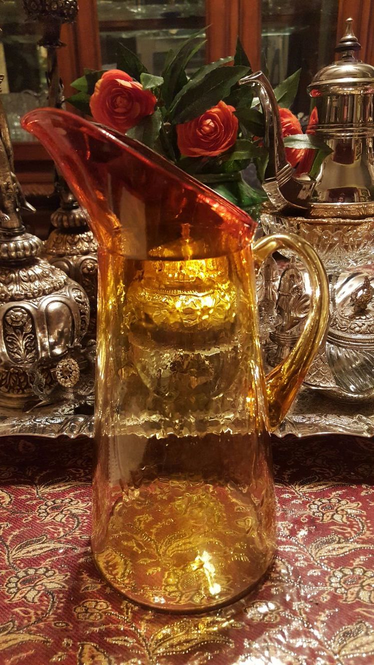 Antique water pitcher with eagle and stars