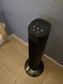 Black Tower Fan with Touch Controls