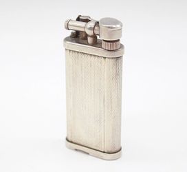 Vintage Dunhill UNIQUE Dame Lift Arm Gas Lighter Silver England Working