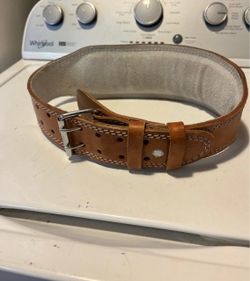 Leather Weightlifting Belt Double Prong