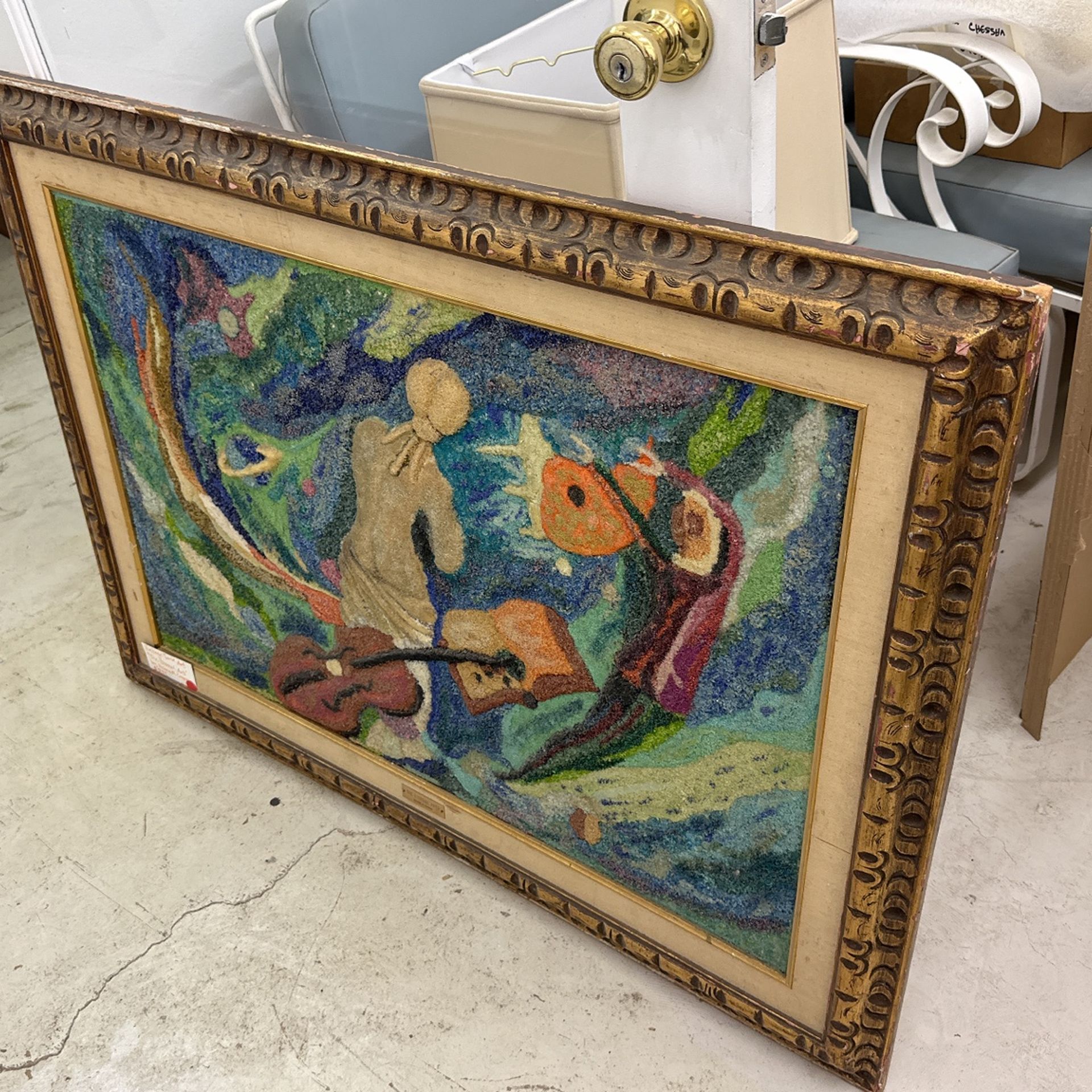 Vintage Sand Art In Frame