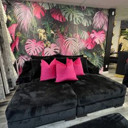 Black Hug Corduroy Chair – $50 Down with Financing!