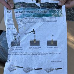 Safety Pool Cover 20x40 Ft W/center Step Rectangular Brass Evaporation Outdoor