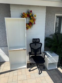 Office chair, bookshelf, drawer - Sell all for $60