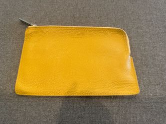 Hammitt Yellow Leather Zip Pouch Clutch