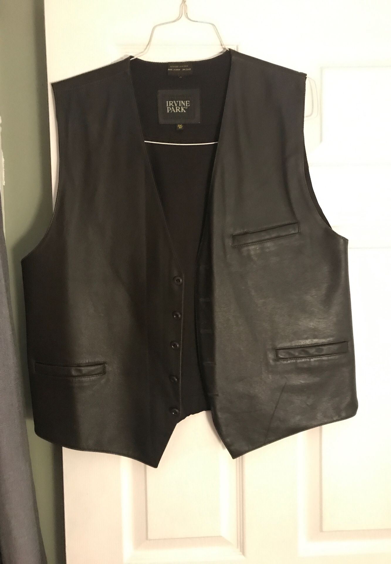 Dark brown Leather Motorcycle vest