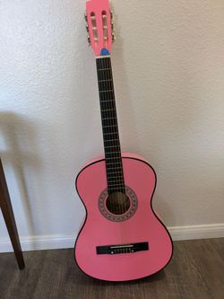 LEFT handed pink guitar