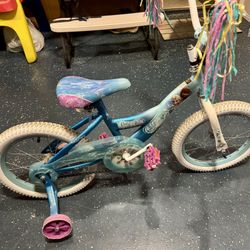Huffy Bike Bicycle Girls Kids Disney Frozen With Training Wheels/Bell $20 Huffy Disney Princess Scooter With Pouch $10 Take Both For $25