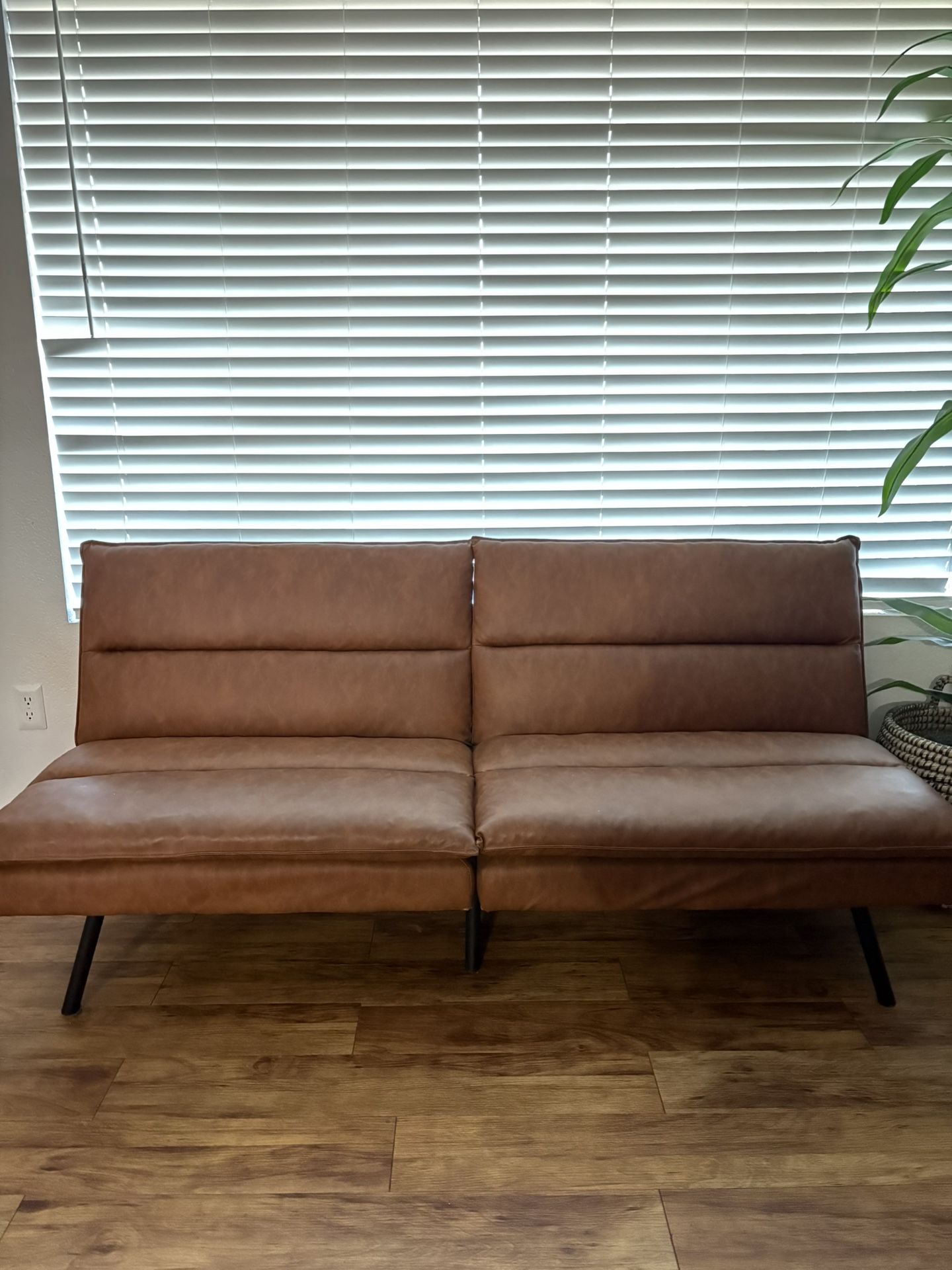 Brown Leather Futon