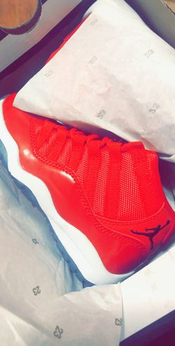 Kids Jordan 11 gym red