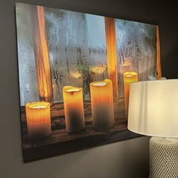 Large Spa Candle Canvas Wall Art