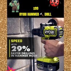 🐦‍🔥 RYOBI HAMMER 🔨 DRILL HI-QUALITY 