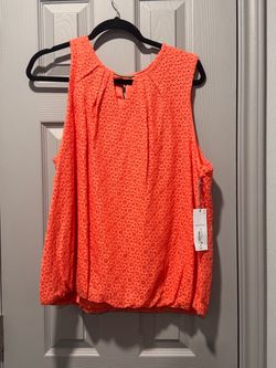 Coral Lace Sleeveless Blouse with Tags