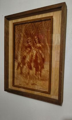 VINTAGE 1974 - LUCID LINE INC - REMINGTON ARTWORK 21"×17"