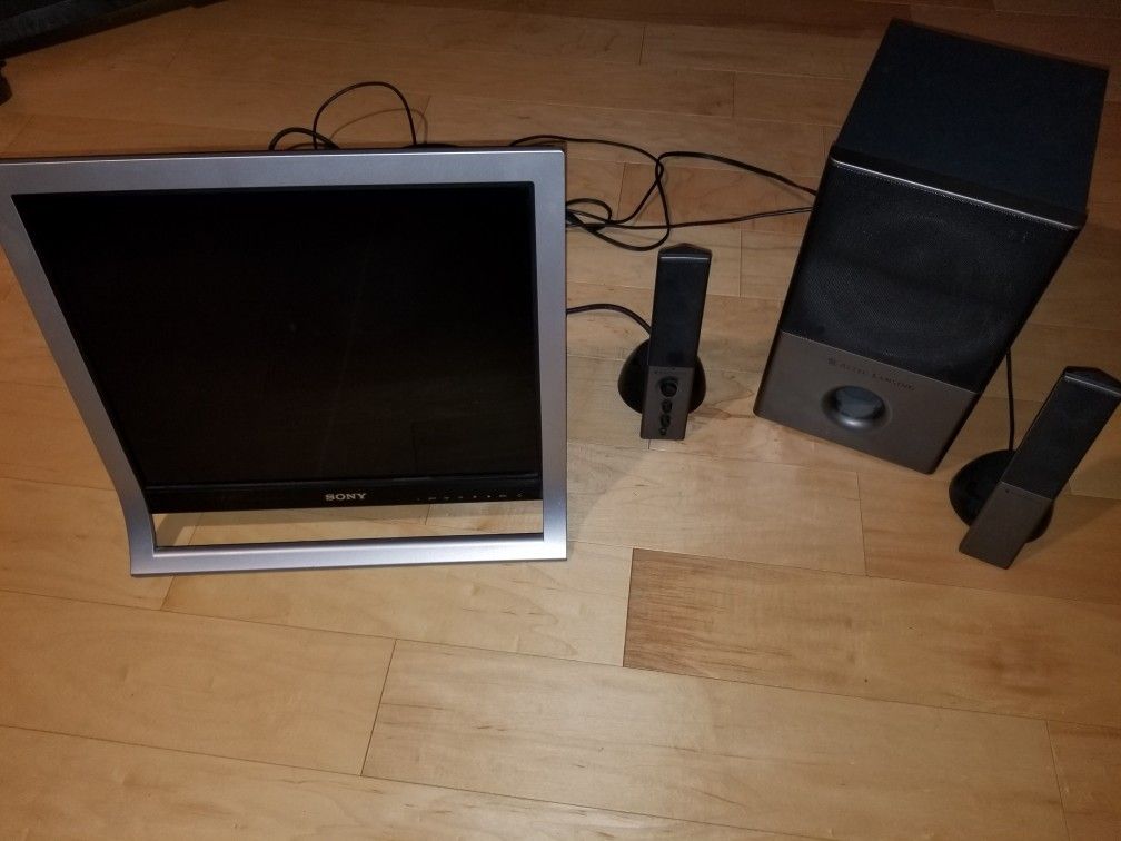 Sony monitor with speakers and sub