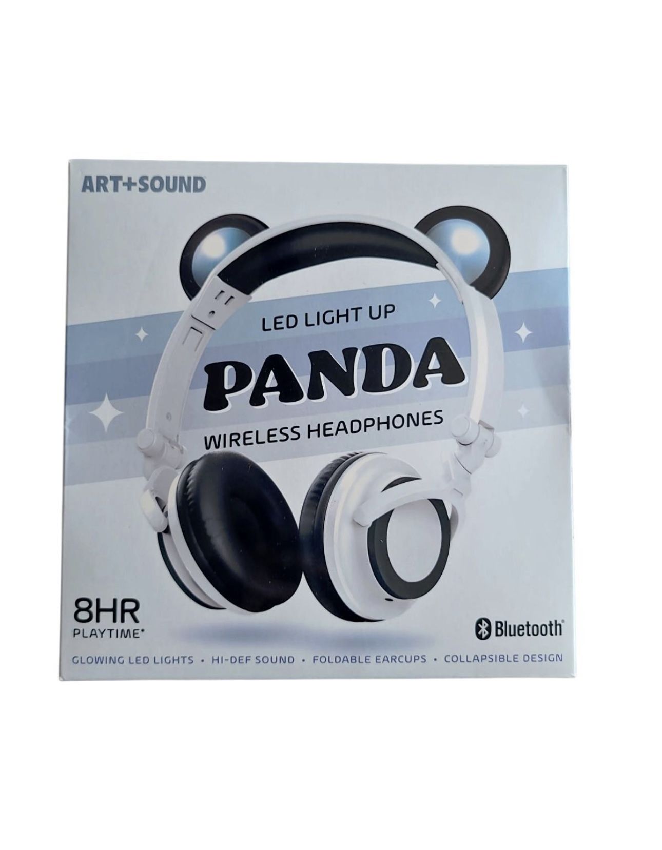 I ART+SOUND LED Light Up Panda Bluetooth Wireless / Wired Headphones: Adjustable