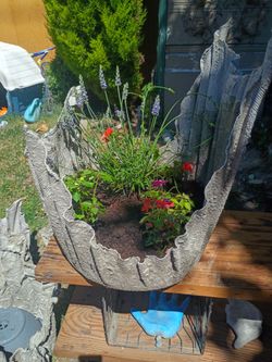 Homemade cement planters