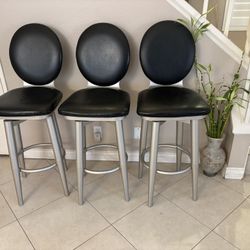 Set of 3 Bar Stools – Modern Style – Like New  