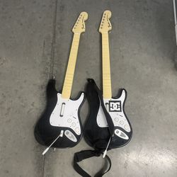 Rock Band PS3 Wireless Fender Stratocaster Lot Of 2 Untested