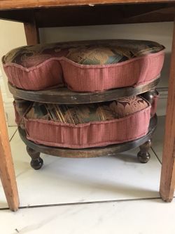 Wooden padded stools/foot rests
