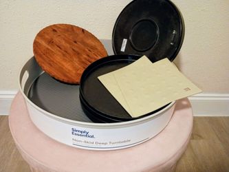 Simple Essential Non-skid Turn Table & serving trays bundle