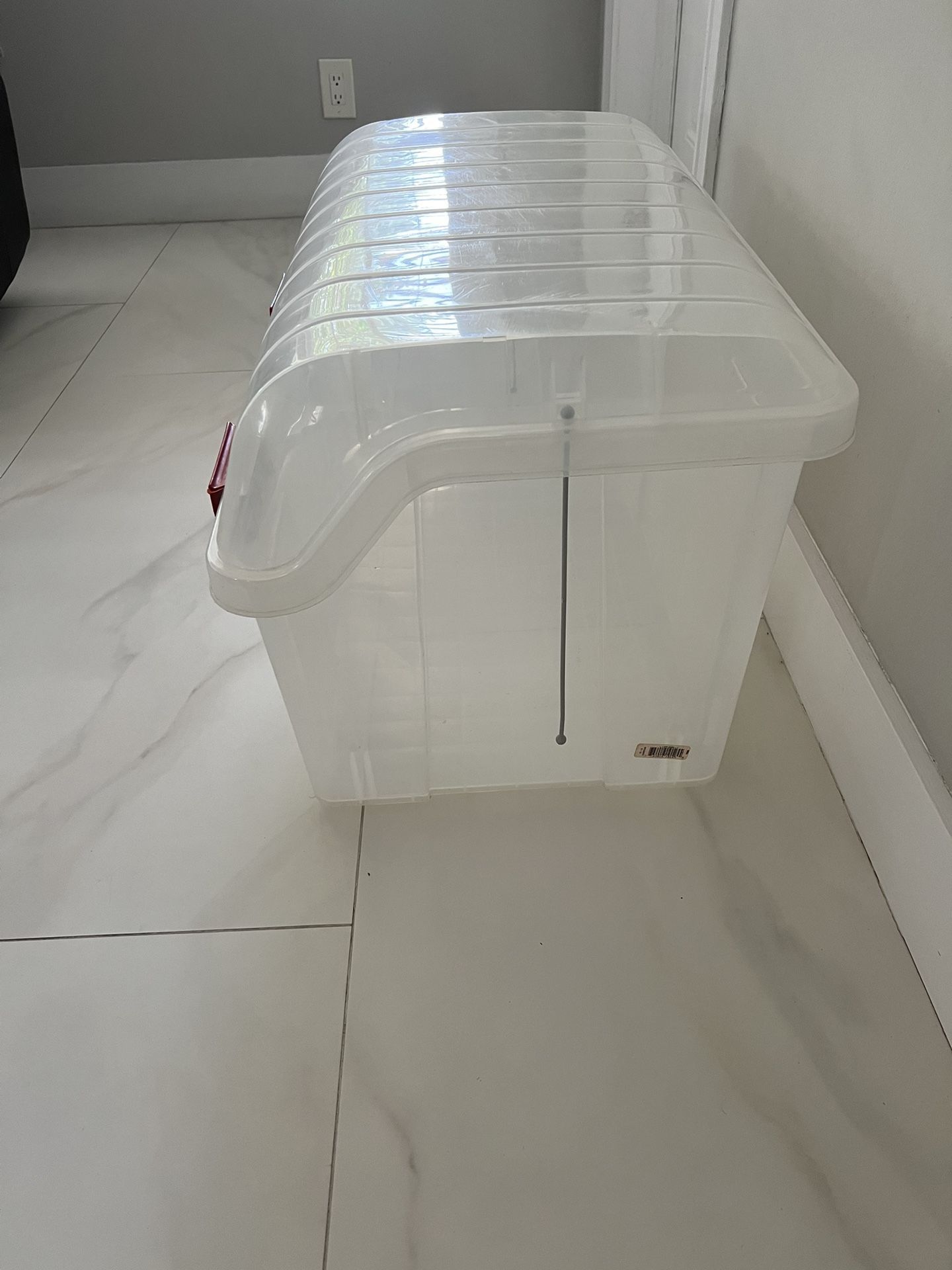 Jumbo clear plastic toy chest box container 30"W x 19"D x 19"H
