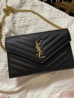 YSL Saint Laurent Wallet on Chain Gold Buckle