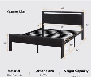 Sha Cerlin 14in Metal Bed frame queen size