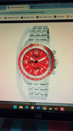 Invita quartz men’s specialty aviator red dial stainless steel watch