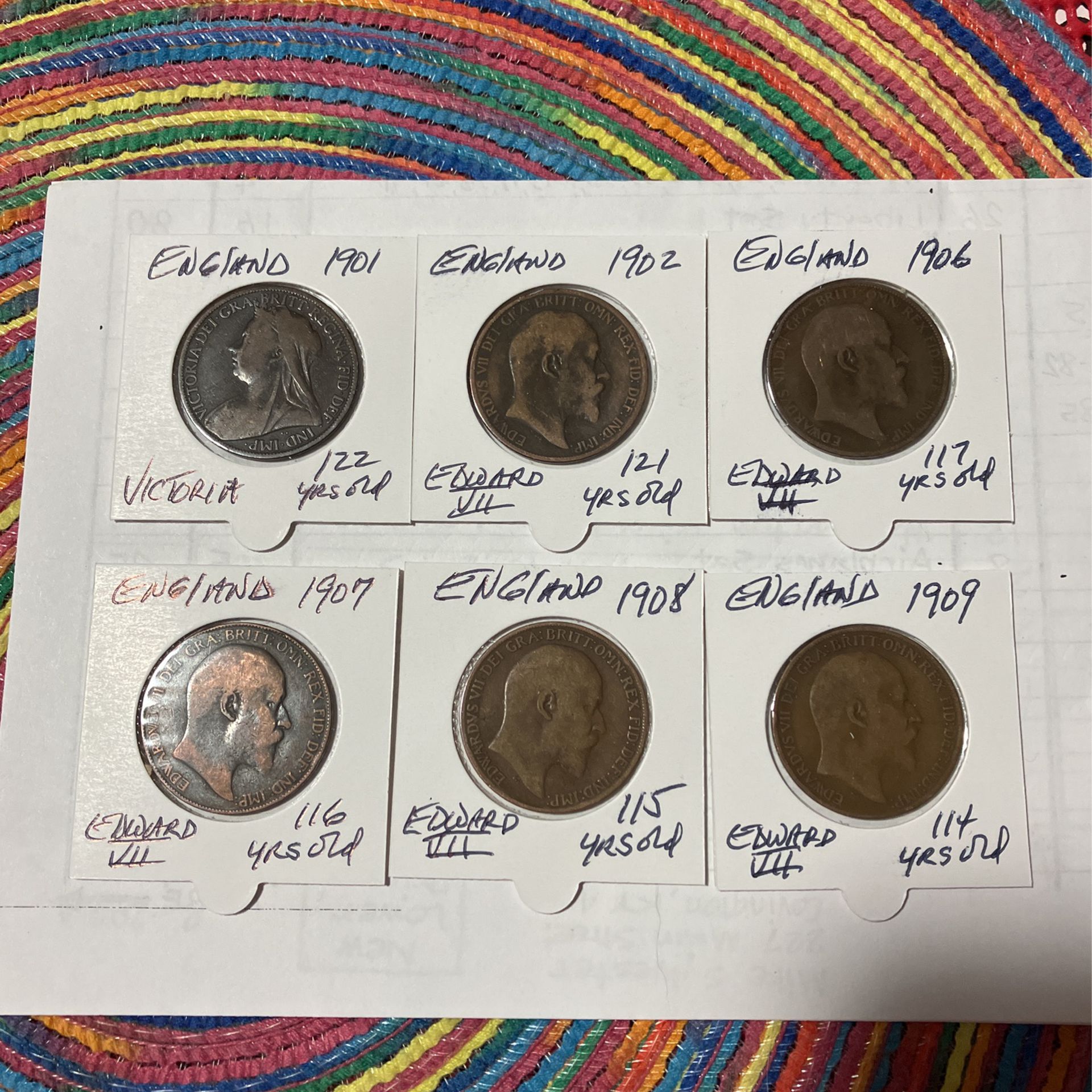BRITISH COPPER PENNIES. 100+ Years Old