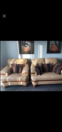 2 leather sofas